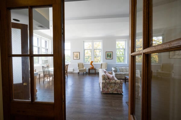 A shared space inside Dax House, an all-women’s residence that houses students facing homelessness and housing insecurity while in college.
